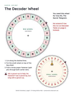 The Decoder Wheel: cut out and join with a paper fastener