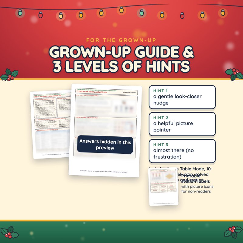 The Grown-Up Guide with answers and three gentle hints per puzzle (answers hidden in this preview)