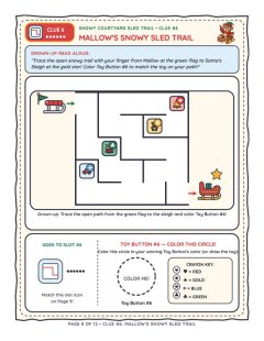 Clue 6 · Mallow's Snowy Sled Trail (crayon maze)
