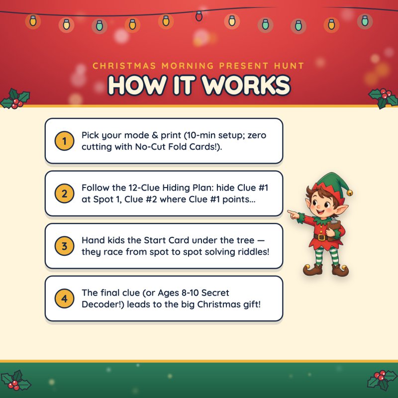 How it works in four steps, from printing to finding the present