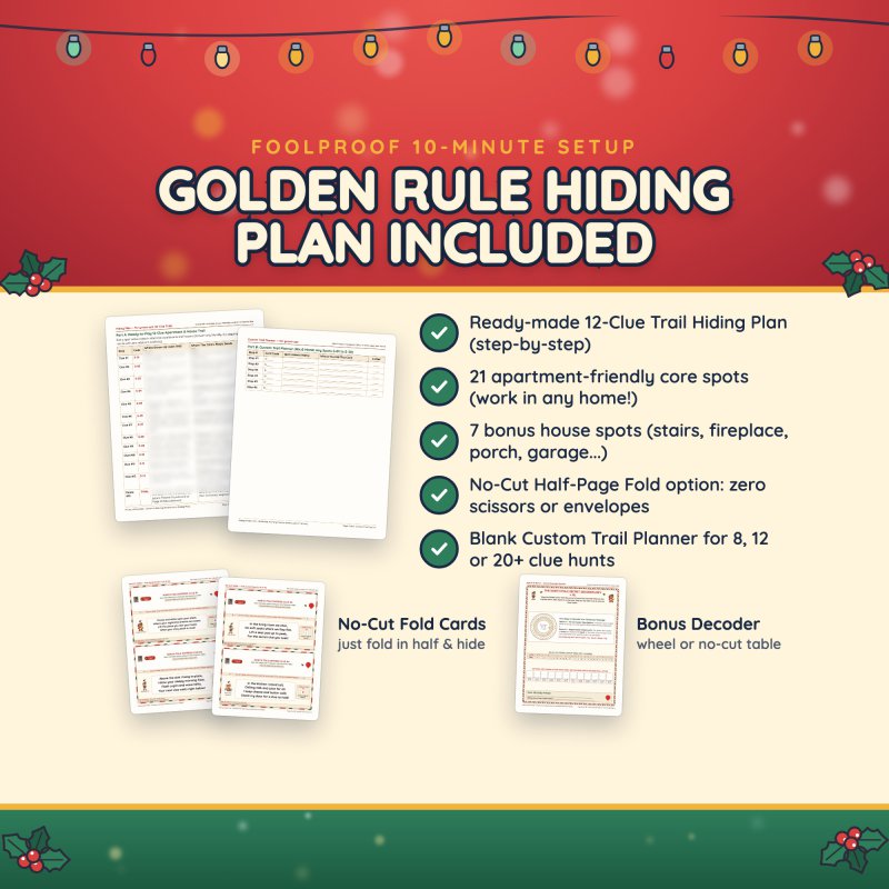 The 12-clue Hiding Plan makes setup about 10 minutes