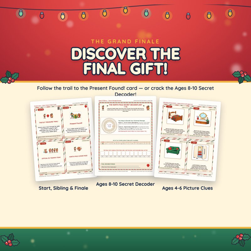 The finale: the Present Found card and the secret decoder