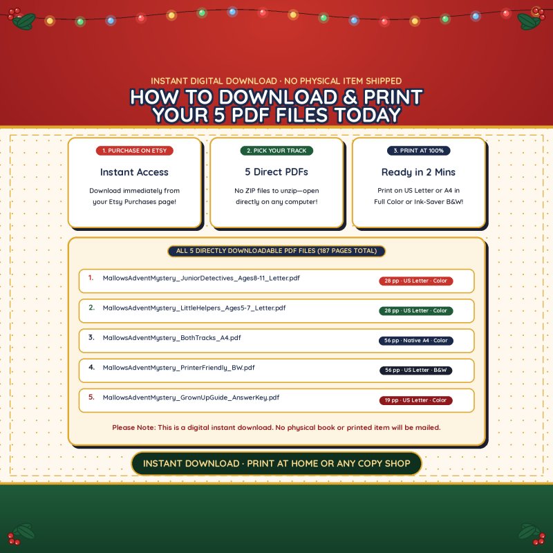 How to download and print your 5 PDF files (no ZIP, 187 pages in all)