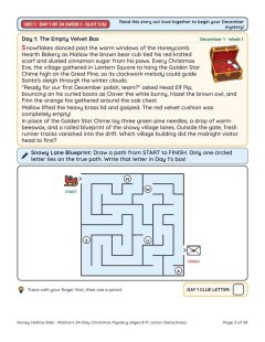 Ages 8-11 · Day 1 · The Empty Velvet Box: story + 10x10 blueprint maze