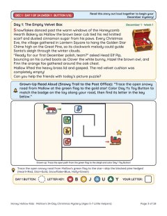 Ages 5-7 · Day 1 · The Empty Velvet Box: story + crayon path maze